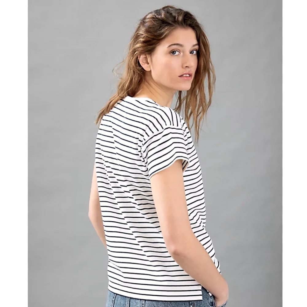 Anthropologie Black and White Striped Top